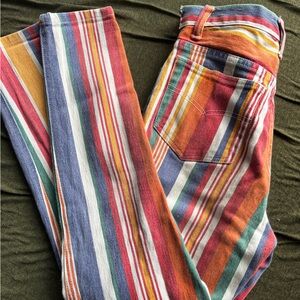 28” waist rainbow striped jeans